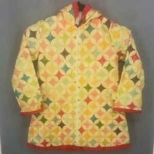 Colorful Geometric Patterned Hooded Jacket
